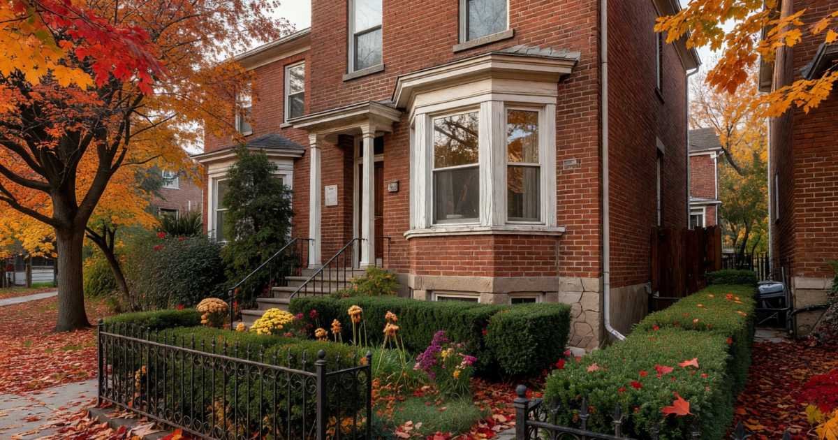 A Victorian semi-detached house with a bay window and a small front garden on a leafy street, illustrating Ontario and Toronto first-time buyer land transfer tax refunds.