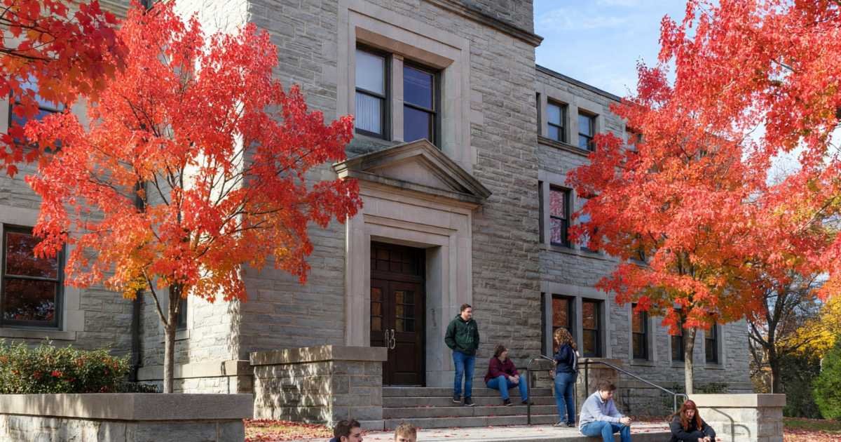 An Ontario university's stone library building on a crisp autumn day, illustrating Ontario tuition rising 2% and how to budget.